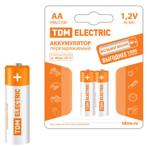 Аккумулятор TDM ELECTRIC АА никель-металлогидридный 2 шт.