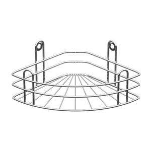 Полка для ванной угловая 1 ярусная, радиальная глубокая хром зеркальный арт. вку-3.1.3