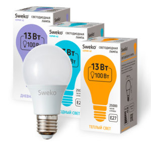 Светодиодная лампа Sweko 42 серия 42LED-A60-13W-230-3000K-E27 (38731)