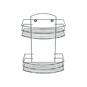 Полка для ванной прямоугольная с радиусом 2-х ярусная, хром зеркальн., арт. ППР-2