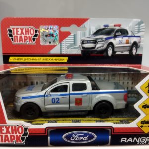 Машина металл FORD ranger, 12 см, дв.., баг., инер.+2 дор.знака,  в  ассор. Технопарк в кор.2*24шт