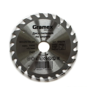Диск пильный по дереву 180*30/20*24Т GRAMEX (1/50)