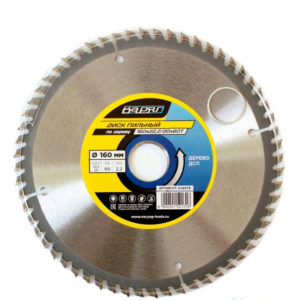 Диск пильный по дереву 160x22,2/20x60T ВАРЯГ (1/50)